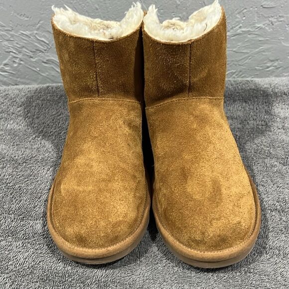 🔥🔥 Girls' Koolaburra by UGG Koola Star Sequin Mini Suede Boots tan/purple Sz 5 - Picture 4 of 11